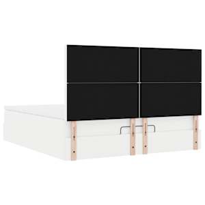 Osmanský rám postele s matrací bílý 180x200cm umělá kůže - obrázek 11
