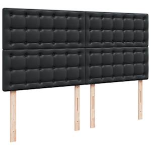 Osmanský rám postele s matrací černá 200x200cm umělá kůže - obrázek 9