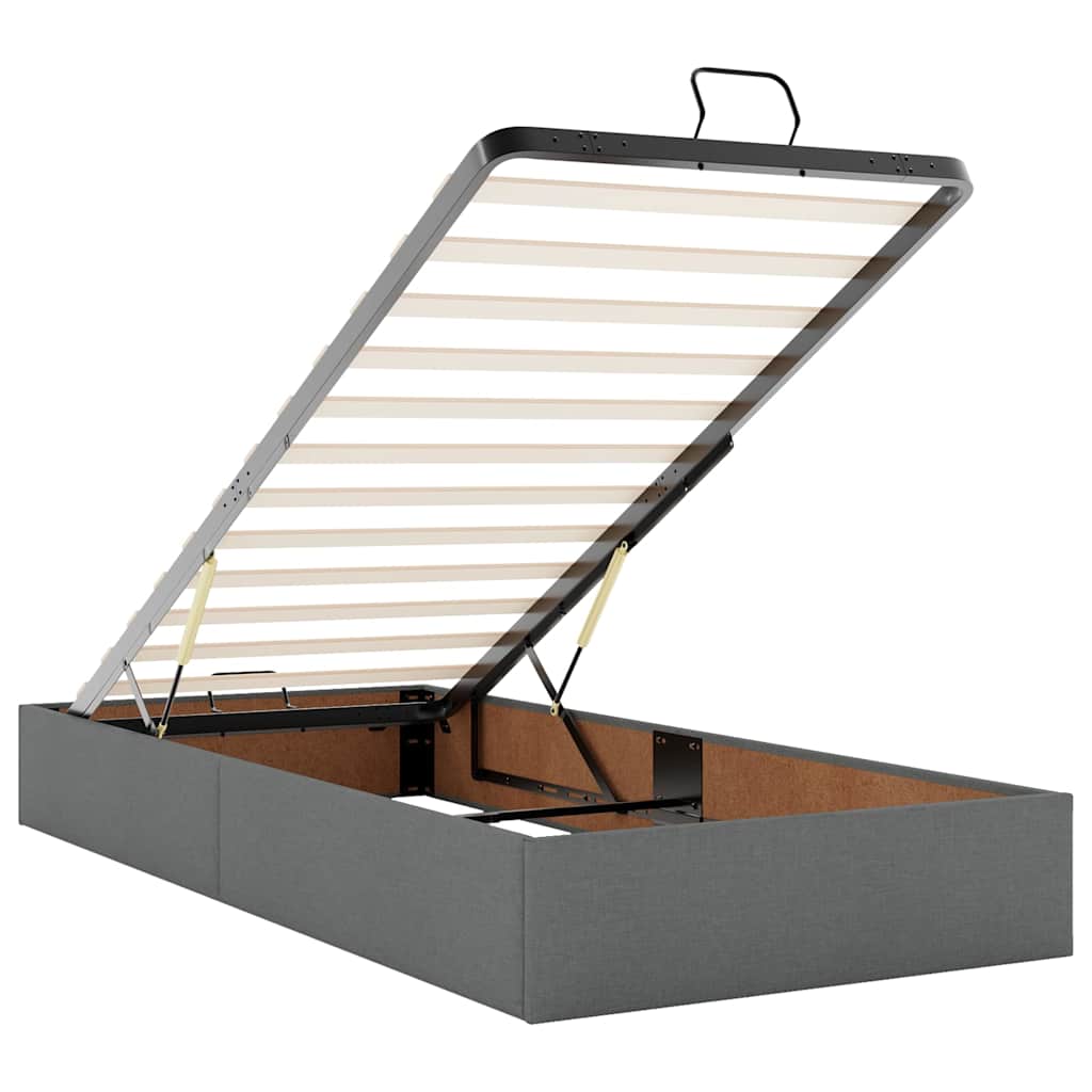 Cadre de lit ottoman et matelas gris clair économies 90x190 cm tissu cadre de lit vidaXL