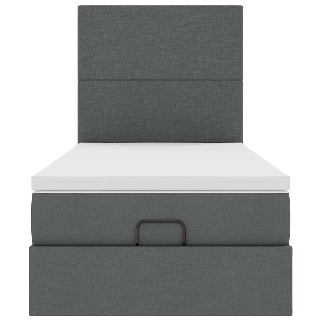 Cadre de lit ottoman et matelas gris clair 90x190 cm tissu officiel cadre de lit vidaXL