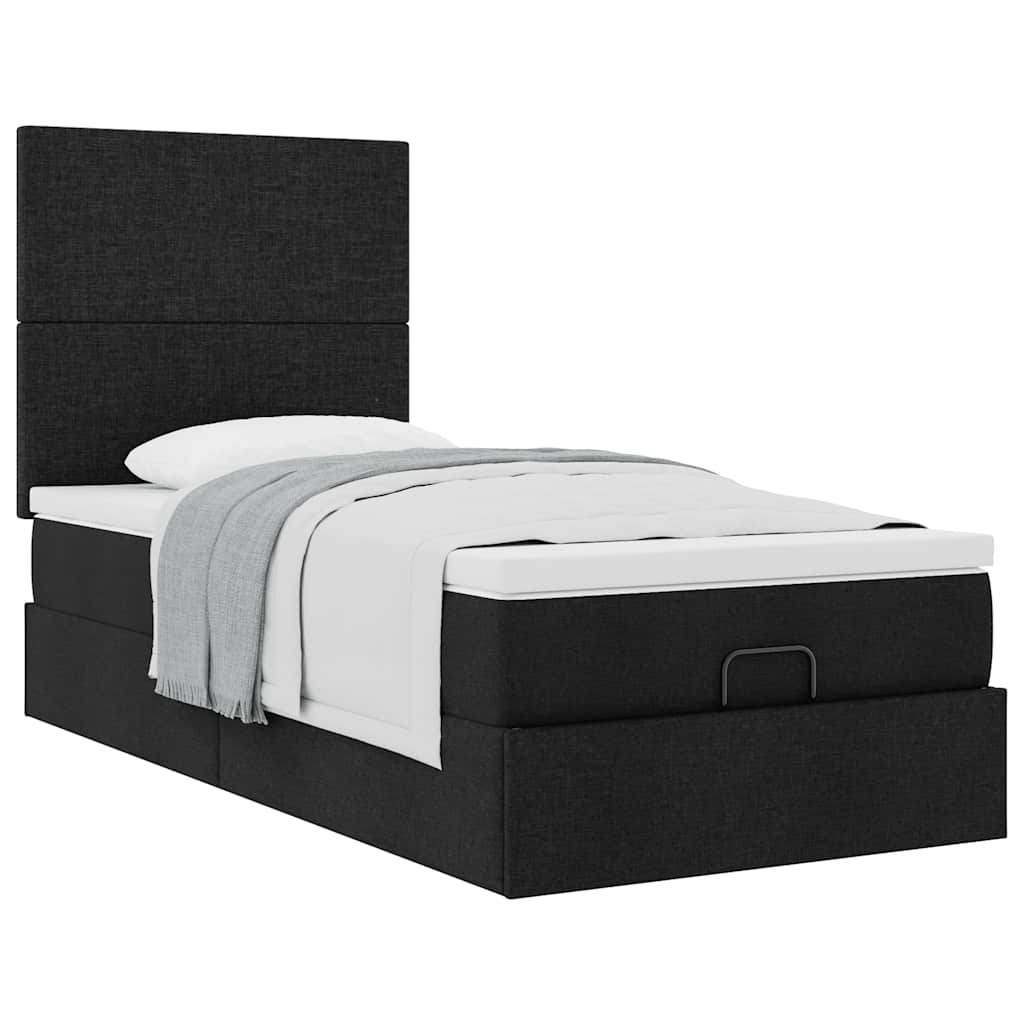 Cadre de lit ottoman et matelas gris tendance clair 90x190 cm tissu cadre de lit vidaXL