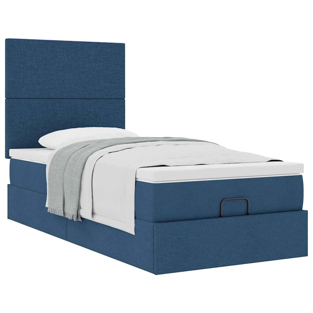 Cadre de lit ottoman et vendre matelas gris clair 90x190 cm tissu cadre de lit vidaXL