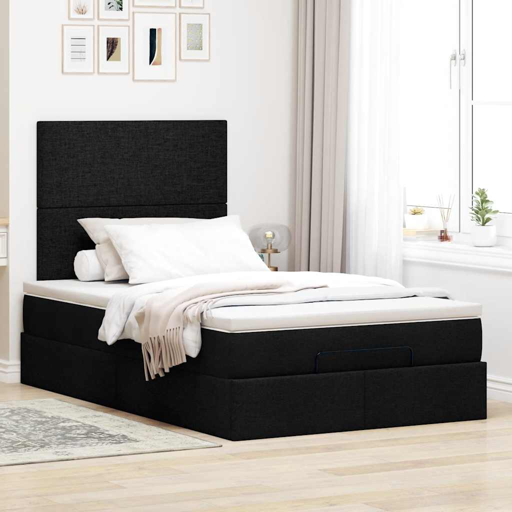 Thumbnail - vidaXL Ottoman-Bett mit Matratze Schwarz 120x190 cm Stoff