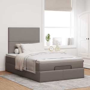 Osmanský rám postele s matrací taupe 120x190cm textil - obrázek 3