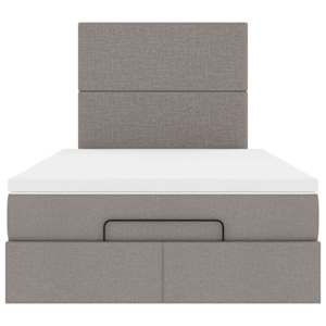 Osmanský rám postele s matrací taupe 120x190cm textil - obrázek 7