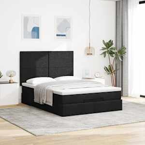 Osmanský rám postele s matrací černá 140x190cm textil - obrázek 3