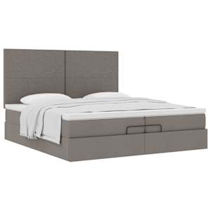 Osmanský rám postele s matracíes taupe 200x200cm textil - obrázek 4