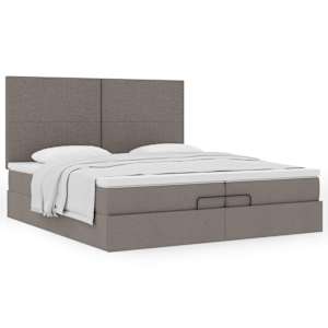 Osmanský rám postele s matracíes taupe 200x200cm textil - obrázek 5
