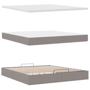 Osmanský rám postele s matracíes taupe 200x200cm textil - obrázek 8