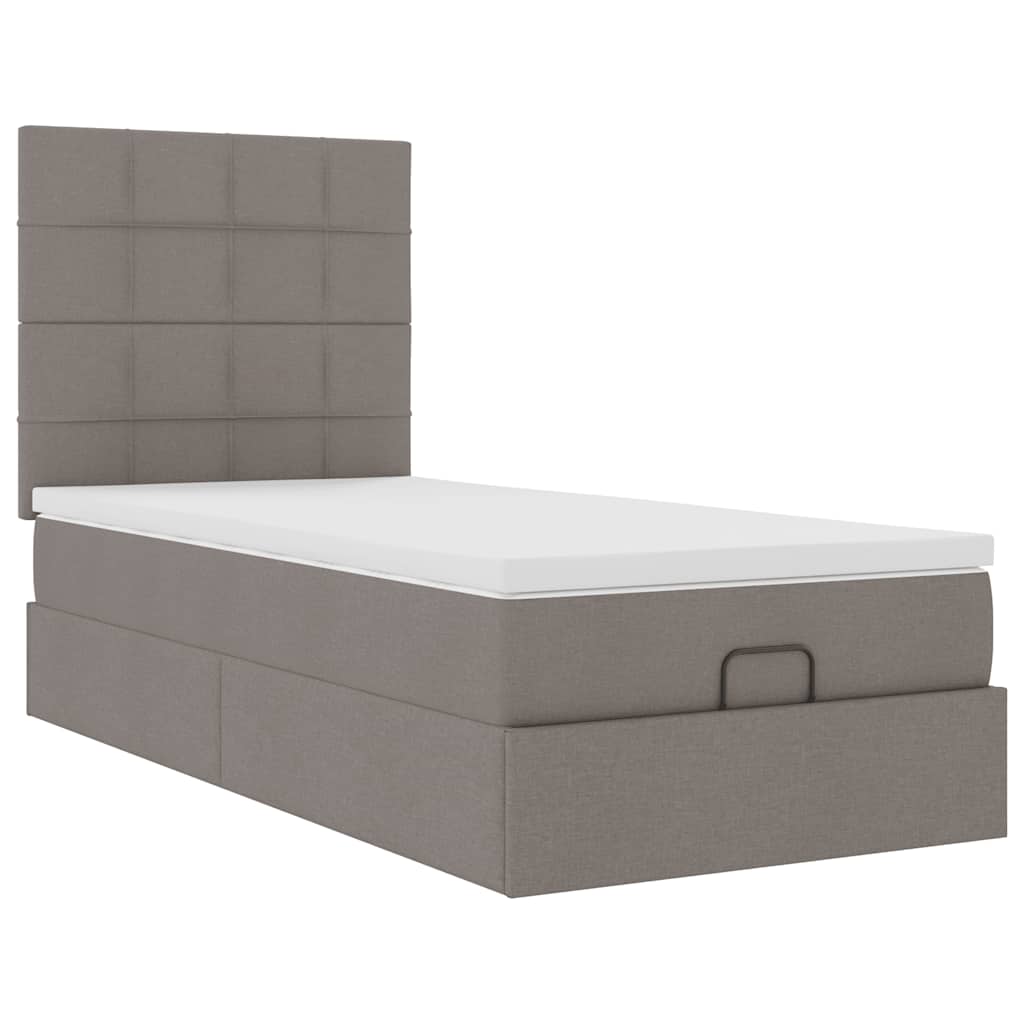vidaXL Ottoman bed met matras 80x200cm stof taupe, foto 4