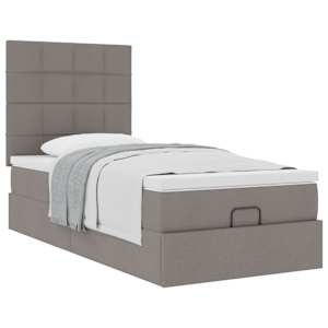 Osmanský rám postele s matrací taupe 80x200cm textil - obrázek 5