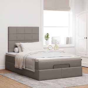Osmanský rám postele s matrací taupe 120x190cm textil - obrázek 3