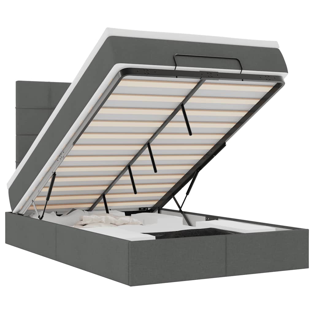 VidaXL Osmanský rám postele s matrací tmavě šedá 120x200cm textil