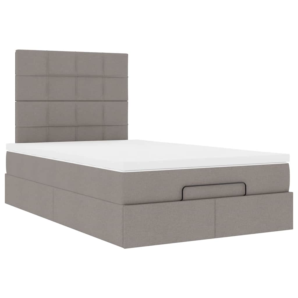 vidaXL Ottoman bed met matras 120x200cm stof taupe, foto 4