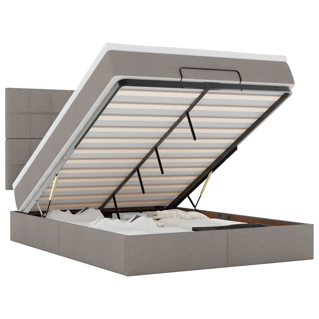 vidaXL Osmanský rám postele s matrací taupe 140x190cm textil