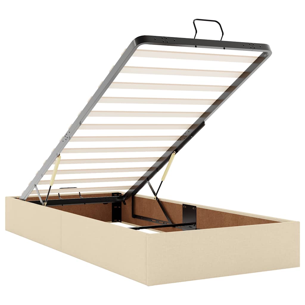 Cadre de lit ottoman et matelas gris clair 90x190 cm points de vente tissu cadre de lit vidaXL