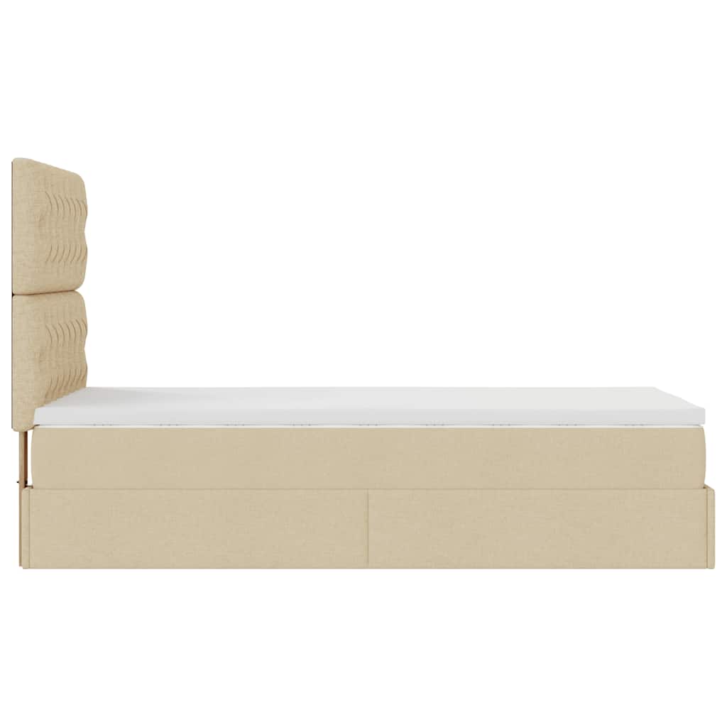 Cadre de lit ventes exceptionnelles ottoman et matelas gris clair 90x190 cm tissu cadre de lit vidaXL
