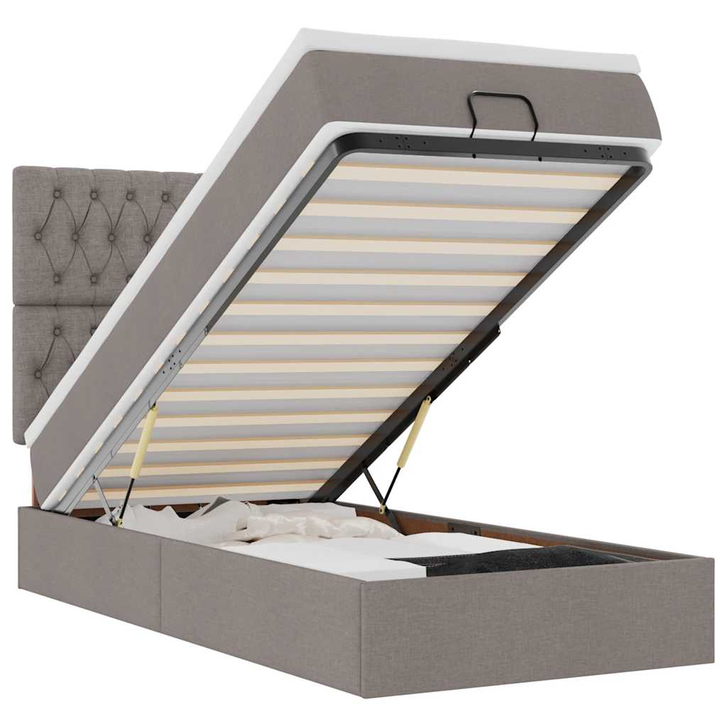 VidaXL Osmanský postel s matrací taupe 90x200 cm textil