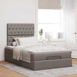 Osmanský rám postele s matrací taupe 120x190cm textil - obrázek 3