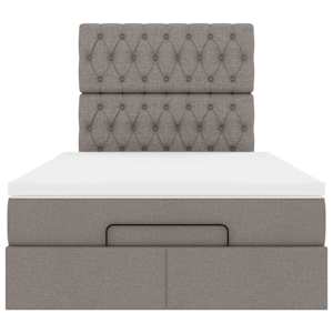 Osmanský rám postele s matrací taupe 120x190cm textil - obrázek 7