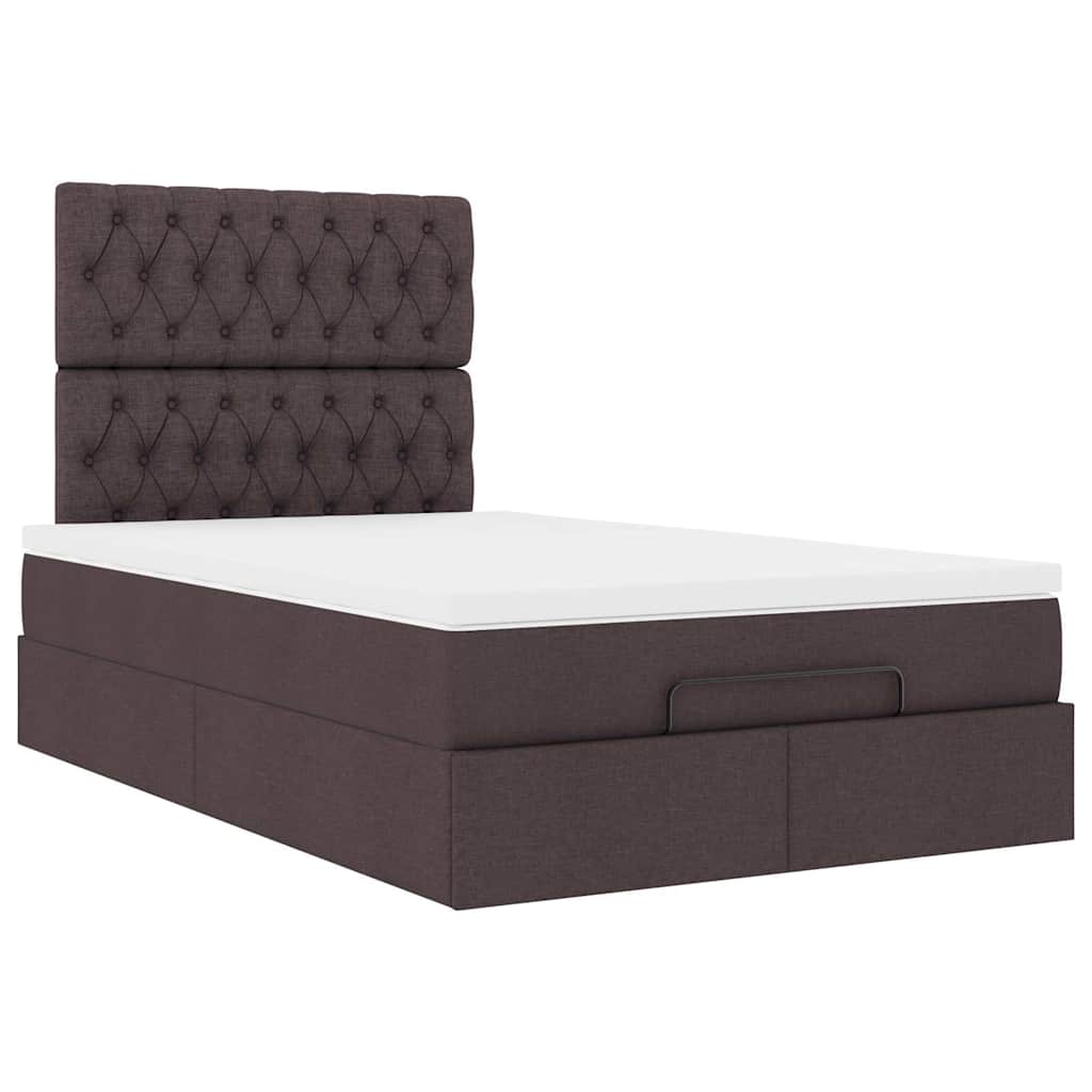 vidaXL Ottoman bed met matras 120x200cm stof donkerbruin bruin, foto 4