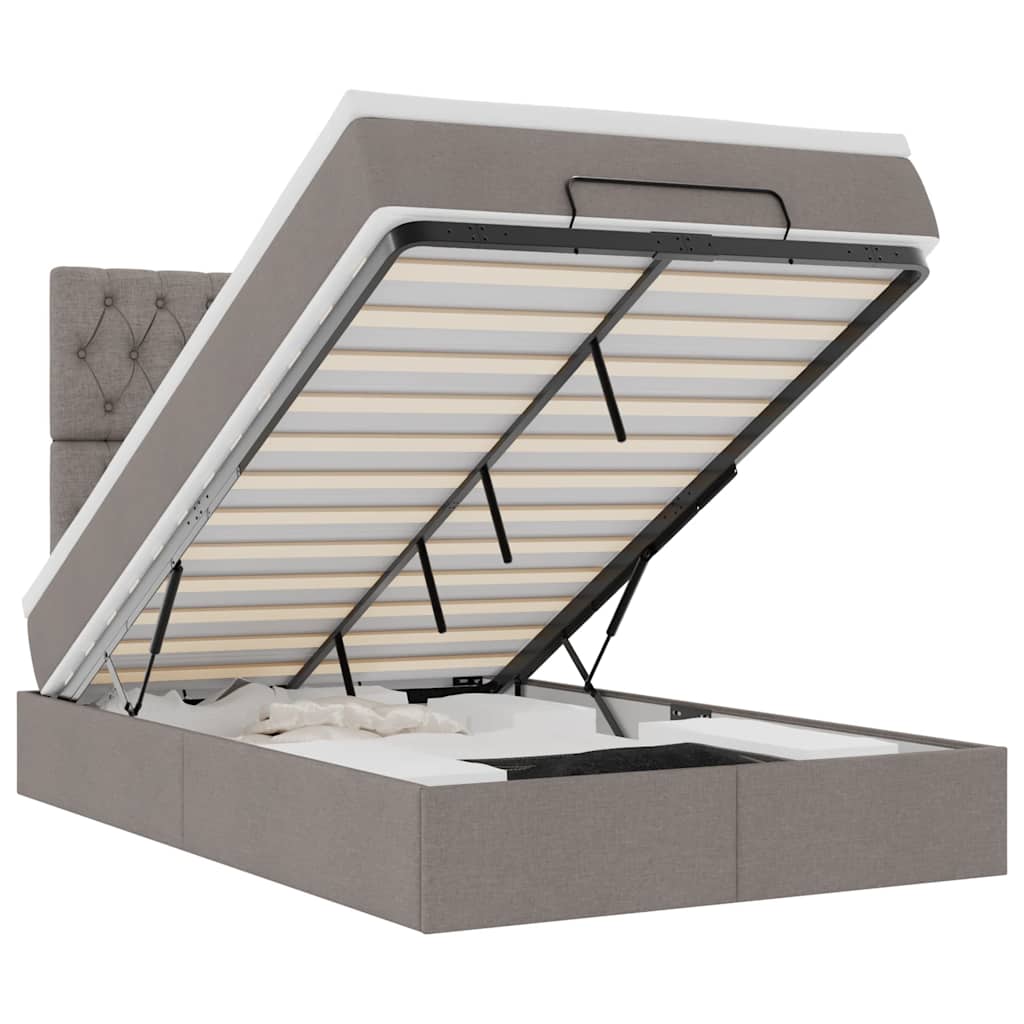 VidaXL Osmanský rám postele s matrací taupe 120x200cm textil