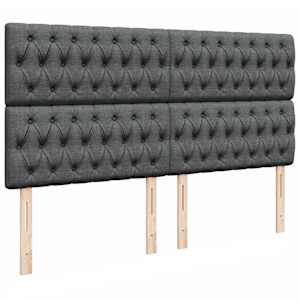 Osmanský rám postele s matrací tmavě šedá 160x200cm textil - obrázek 9