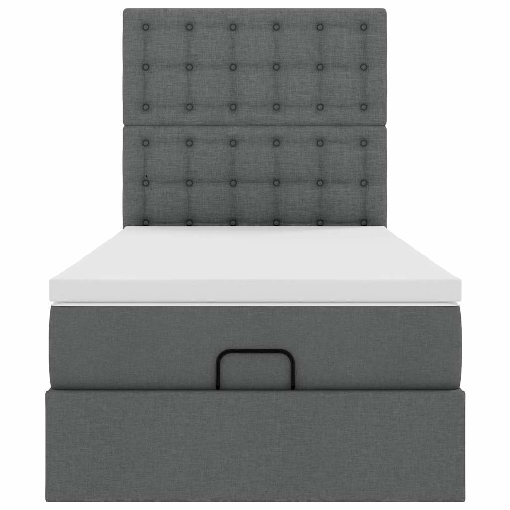 Cadre de vendre lit ottoman avec matelas noir 80x200 cm tissu cadre de lit vidaXL