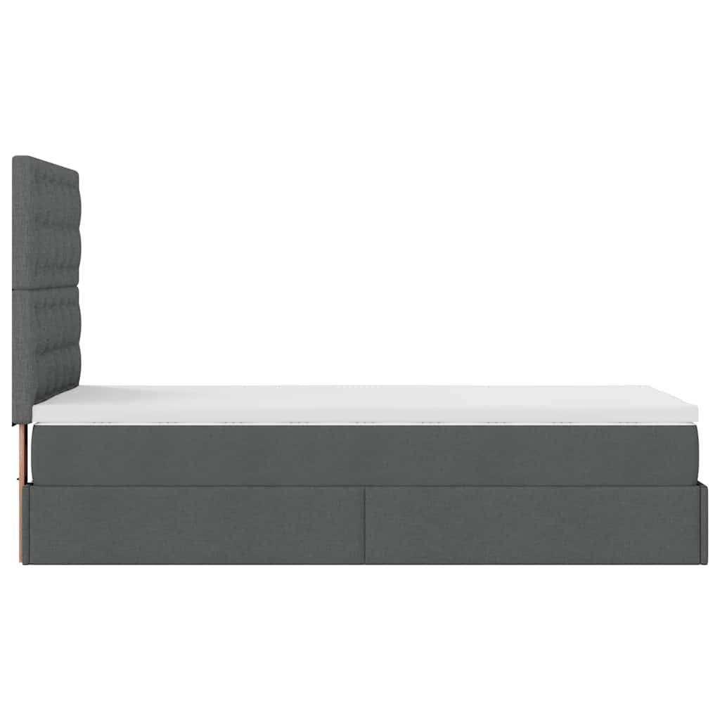 Cadre de lit ottoman avec matelas noir 80x200 cm tissu cadre de ventes exceptionnelles lit vidaXL