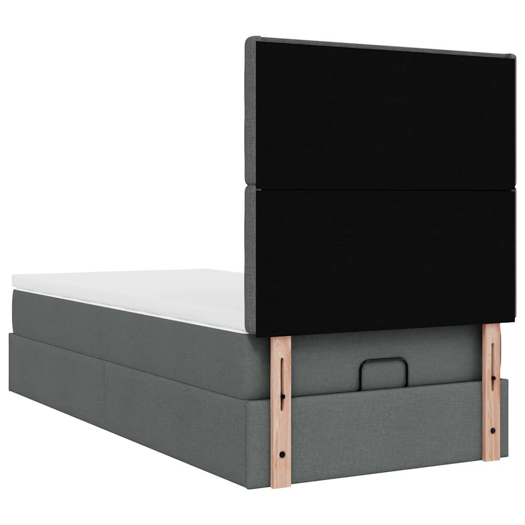 Cadre de lit ottoman avec matelas noir boutiques 80x200 cm tissu cadre de lit vidaXL