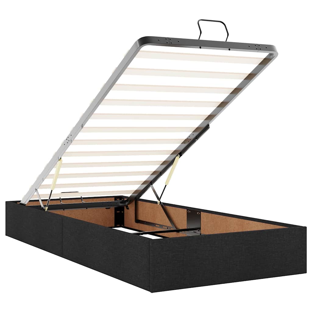 Cadre de tendance lit ottoman avec matelas noir 80x200 cm tissu cadre de lit vidaXL
