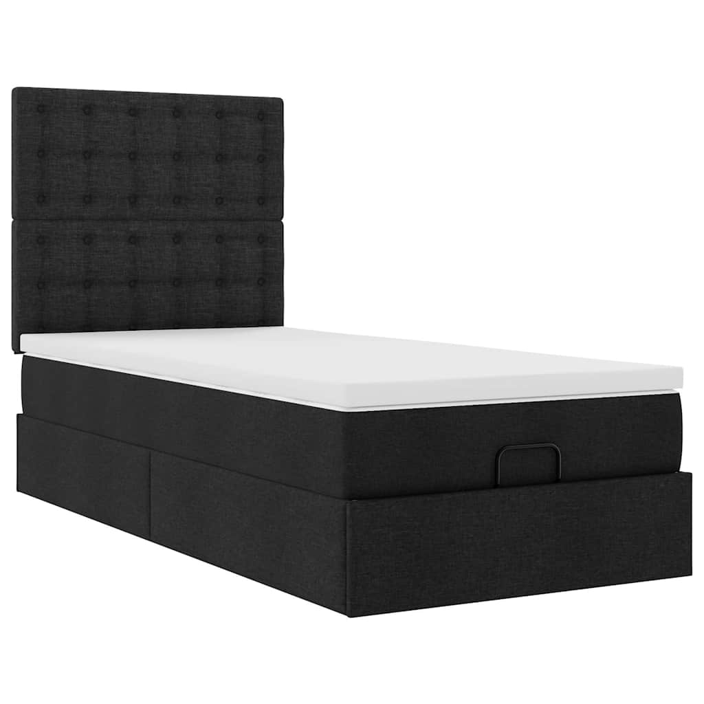 Cadre de lit ottoman avec matelas noir 80x200 cm 2024 tissu cadre de lit vidaXL