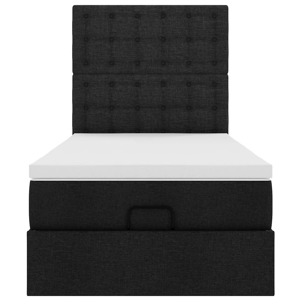 Cadre de vendre lit ottoman avec matelas noir 80x200 cm tissu cadre de lit vidaXL