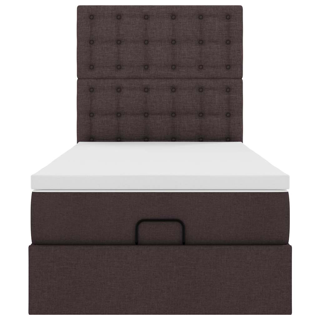 Osmanský rám postele s matrací tmavě šedá 80x200cm textil 3313281