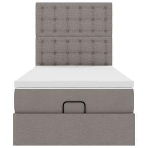 Osmanský rám postele s matrací taupe 80x200cm textil - obrázek 7