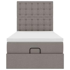 Osmanský postel s matrací taupe 90x200 cm textil - obrázek 7