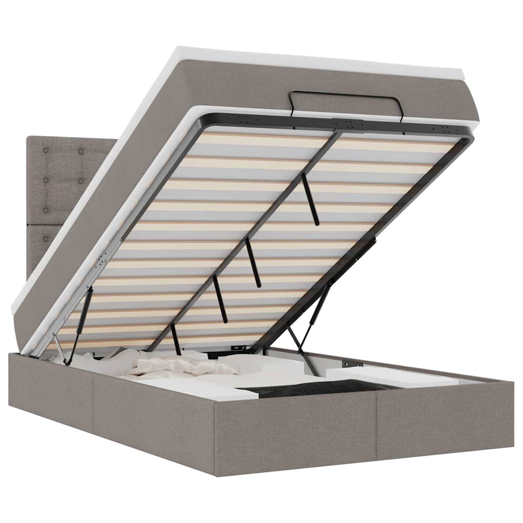 VidaXL Osmanský rám postele s matrací taupe 120x200cm textil