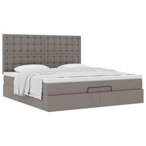 Osmanský rám postele s matrací taupe 180x200cm textil - obrázek 5