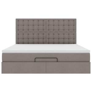 Osmanský rám postele s matrací taupe 180x200cm textil - obrázek 7