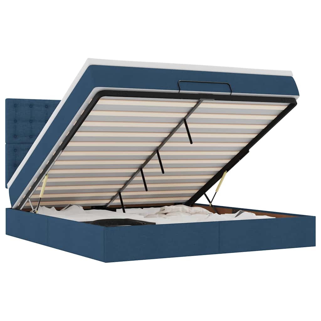 vidaXL Ottoman bed met matras 180x200cm stof blauw, foto 3