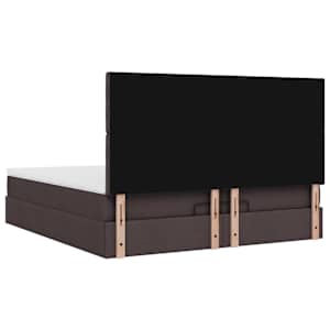 Osmanský rám postele s matrací tmavě hnědá 200x200cm textil - obrázek 11
