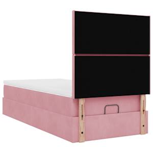 Osmanský rám postele s matracemi růžová 80x200cm samet - obrázek 9