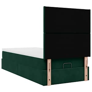 Osmanský rám postele s matracemi tmavě šedá 90x200cm samet - obrázek 9