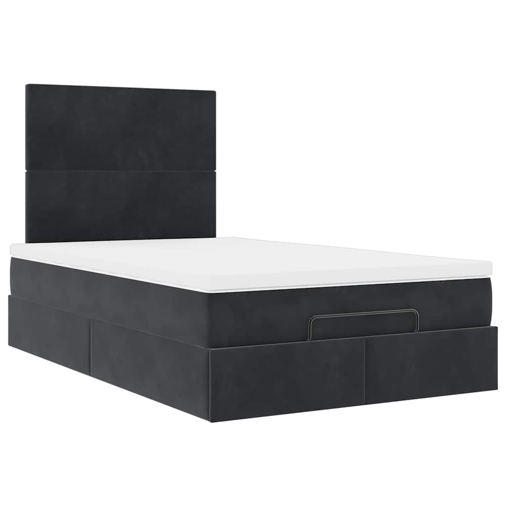 vidaXL Ottoman bed met matrassen 120x190cm fluweel zwart, foto 4