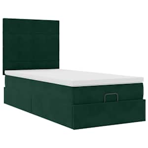 Osmanský rám postele s matracemi tmavě šedá 80x200cm samet - obrázek 6
