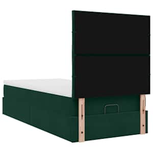 Osmanský rám postele s matracemi tmavě šedá 80x200cm samet - obrázek 9