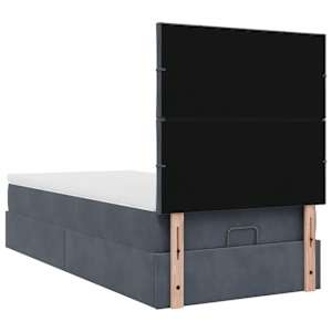 Osmanský rám postele s matracemi tmavě šedá 90x200cm samet - obrázek 9