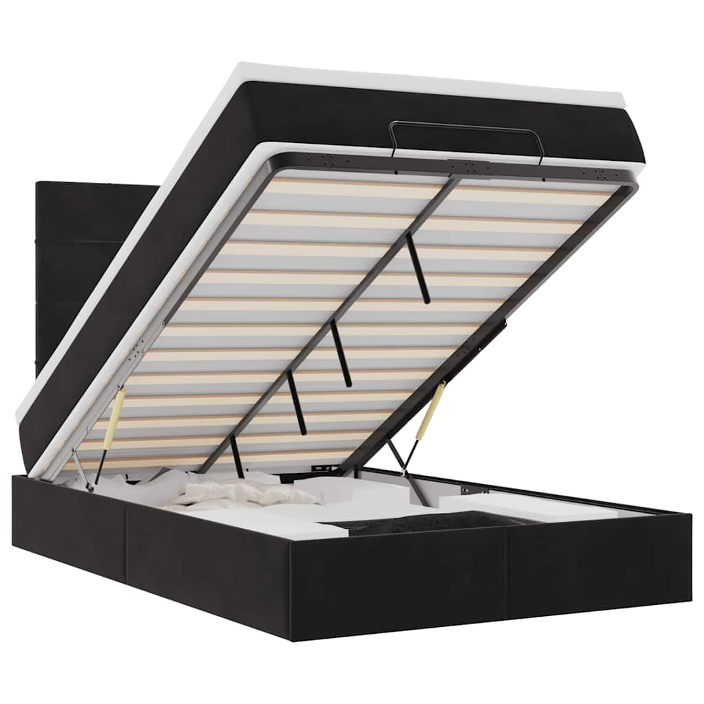 Thumbnail - vidaXL Ottoman-Bett mit Matratzen Schwarz 120x190 cm Samt