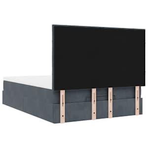Osmanský rám postele s matracemi tmavě šedá 140x190cm samet - obrázek 9