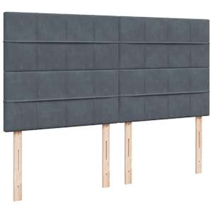 Osmanský rám postele s matracíes tmavě šedá 160x200cm samet - obrázek 12